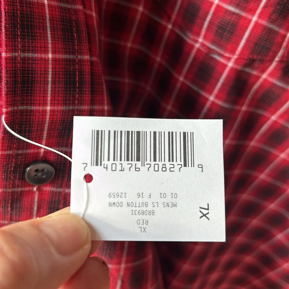 SLATE Red LS button collared shirt. NWT - Picture 2 of 2